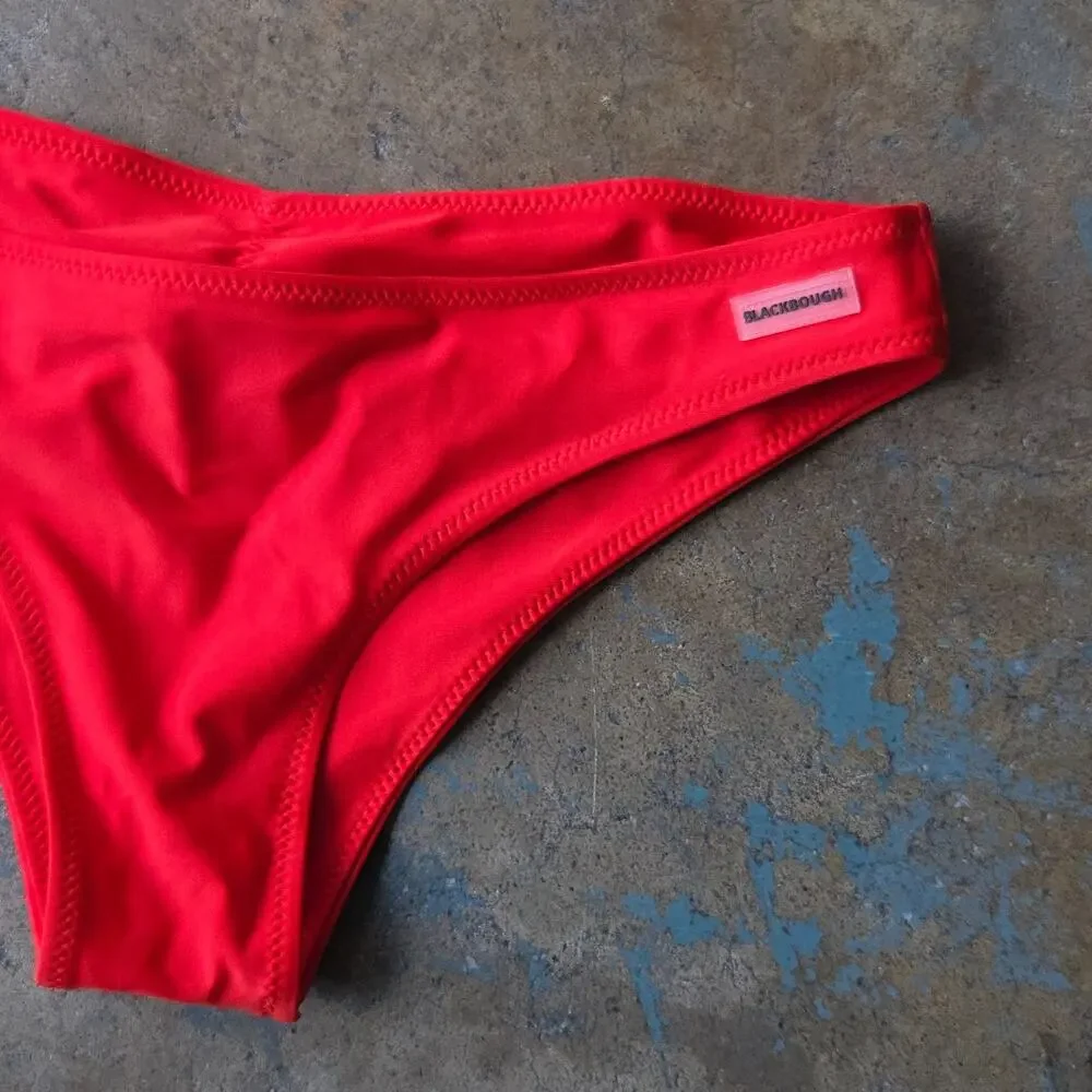 Blackbough Swim Red Bikini Size S Cheeky Bottoms Underwire Top Swimsuit - Picture 4 of 10